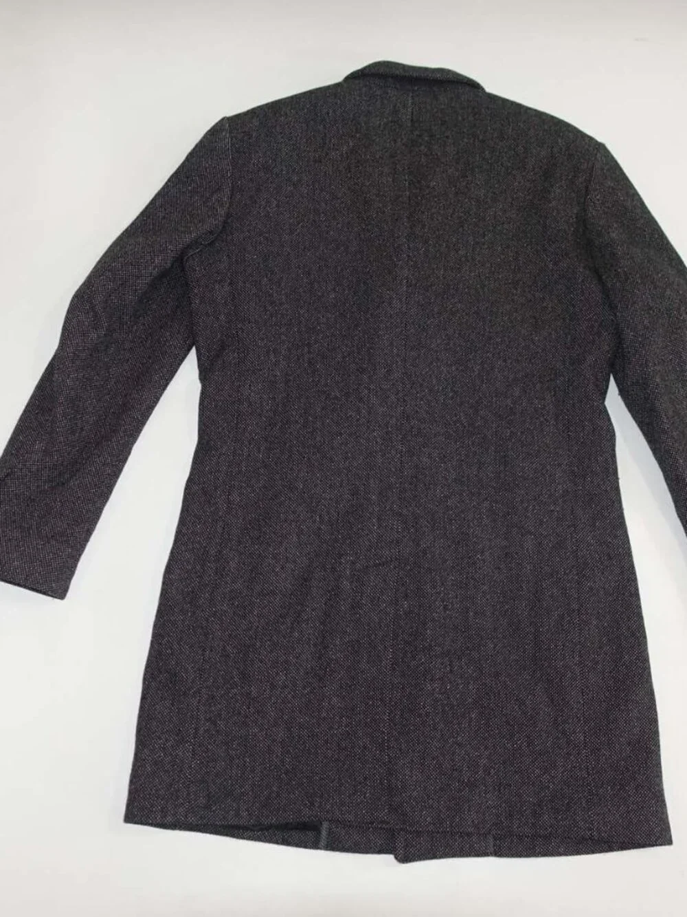 Banana Republic Men's Overcoat Small Black White Donegal Wool 3 Button Coat S